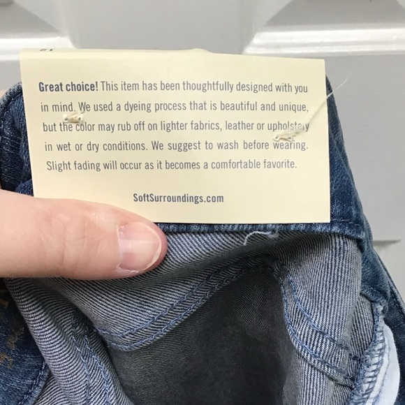 NWT Soft Surroundings silver embellished ankle jeans - size 12 - Picture 7 of 7